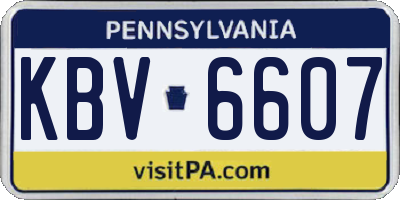 PA license plate KBV6607