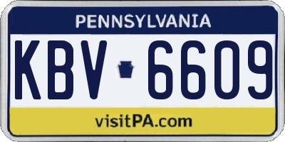 PA license plate KBV6609