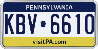 PA license plate KBV6610