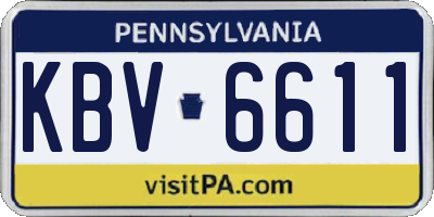 PA license plate KBV6611