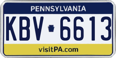 PA license plate KBV6613