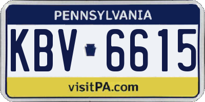 PA license plate KBV6615