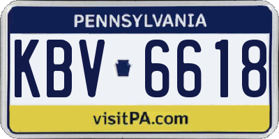 PA license plate KBV6618
