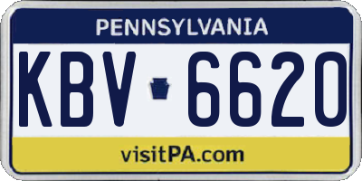 PA license plate KBV6620