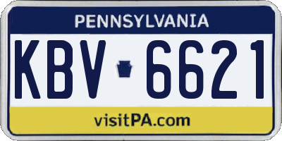 PA license plate KBV6621
