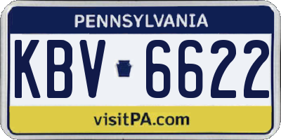 PA license plate KBV6622