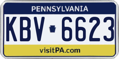PA license plate KBV6623