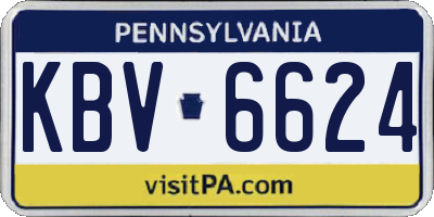 PA license plate KBV6624