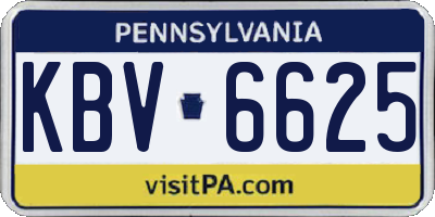 PA license plate KBV6625