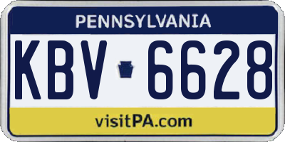 PA license plate KBV6628