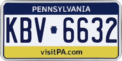 PA license plate KBV6632