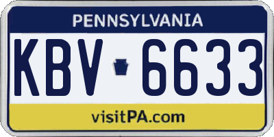 PA license plate KBV6633