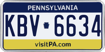 PA license plate KBV6634