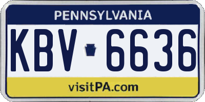 PA license plate KBV6636