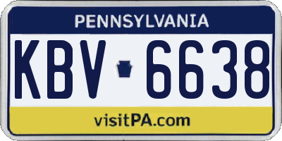 PA license plate KBV6638
