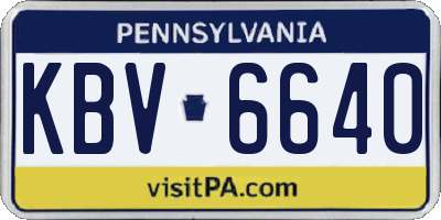 PA license plate KBV6640