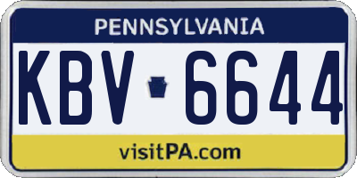 PA license plate KBV6644