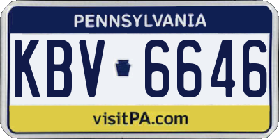 PA license plate KBV6646