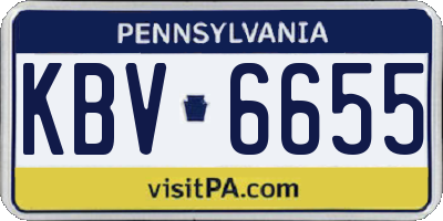 PA license plate KBV6655