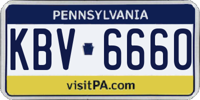 PA license plate KBV6660