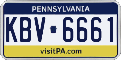 PA license plate KBV6661