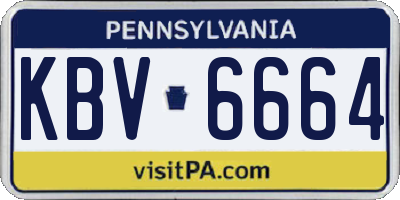 PA license plate KBV6664