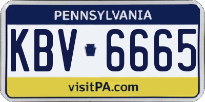 PA license plate KBV6665
