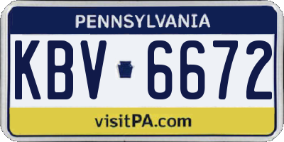 PA license plate KBV6672