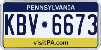 PA license plate KBV6673