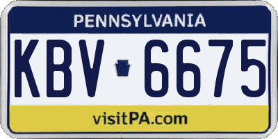 PA license plate KBV6675