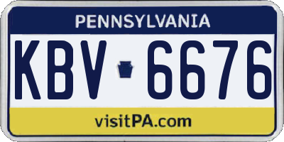 PA license plate KBV6676