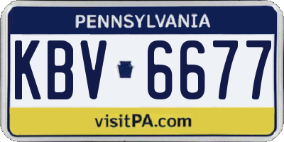 PA license plate KBV6677