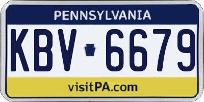 PA license plate KBV6679