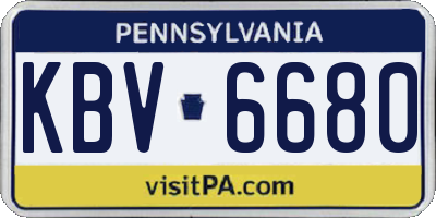 PA license plate KBV6680