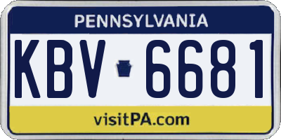 PA license plate KBV6681