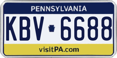 PA license plate KBV6688