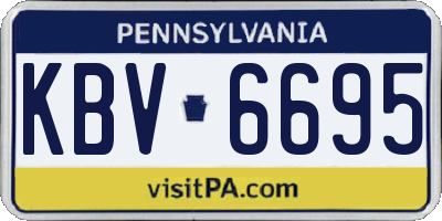 PA license plate KBV6695