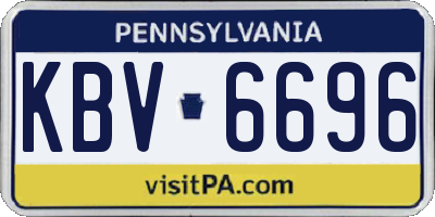 PA license plate KBV6696
