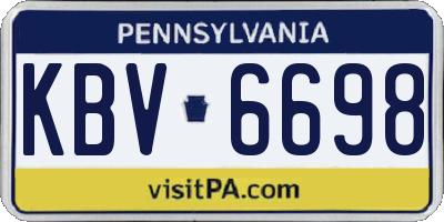 PA license plate KBV6698