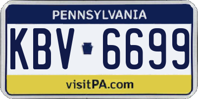 PA license plate KBV6699