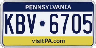 PA license plate KBV6705