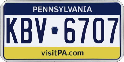 PA license plate KBV6707