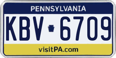 PA license plate KBV6709