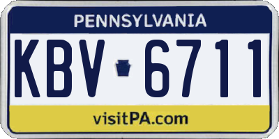 PA license plate KBV6711