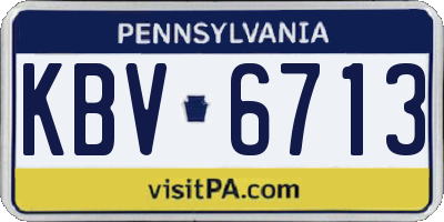 PA license plate KBV6713
