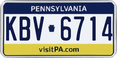 PA license plate KBV6714