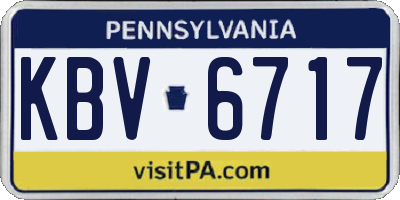 PA license plate KBV6717