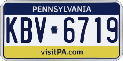 PA license plate KBV6719