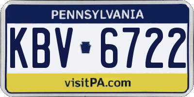 PA license plate KBV6722
