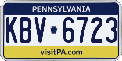 PA license plate KBV6723